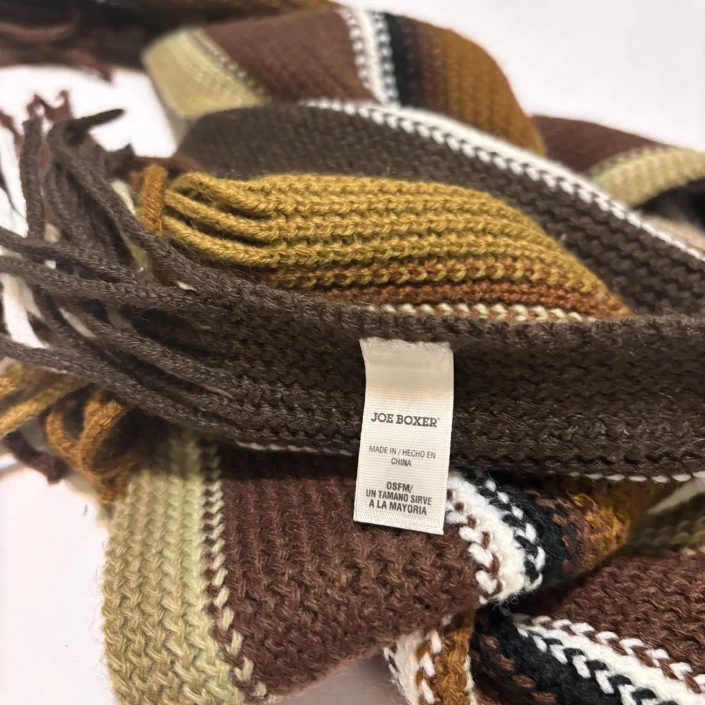 Joe Boxer Brown and Tan Striped Scarf